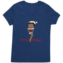 Load image into Gallery viewer, Christmas Vneck, Betty Boop V-Neck Shirt, Cute Graphic Tee, Betty Boop T-Shirt, Christmas Gift for Her, Womens Clothing, Fun Retro Shirt