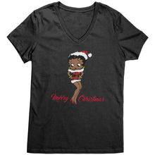 Load image into Gallery viewer, Christmas Vneck, Betty Boop V-Neck Shirt, Cute Graphic Tee, Betty Boop T-Shirt, Christmas Gift for Her, Womens Clothing, Fun Retro Shirt