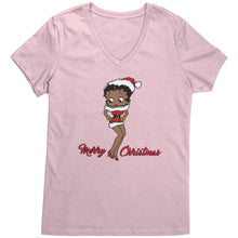 Load image into Gallery viewer, Christmas Vneck, Betty Boop V-Neck Shirt, Cute Graphic Tee, Betty Boop T-Shirt, Christmas Gift for Her, Womens Clothing, Fun Retro Shirt