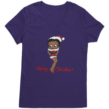 Load image into Gallery viewer, Christmas Vneck, Betty Boop V-Neck Shirt, Cute Graphic Tee, Betty Boop T-Shirt, Christmas Gift for Her, Womens Clothing, Fun Retro Shirt