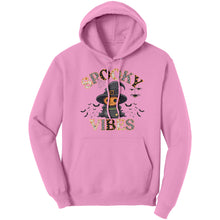 Load image into Gallery viewer, Comfort Colors Spooky Vibes Hoodie, Spooky Season Hoodie, Cute Halloween Hoodie, Funny Halloween Gift, Pumpkin Design Hoodie, Witchy Vibes