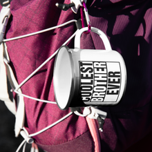 Load image into Gallery viewer, Coolest_Brother_Ever_Enamel_Mug_Camping_CampingMugLifestyleBackpack_Mockup.png_15739545