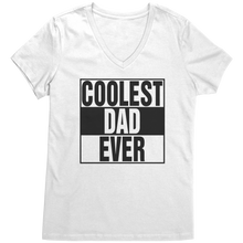 Load image into Gallery viewer, Coolest_Dad_Ever_Shirt_Dad_Vneck_Shirt_Bright_White_Mockup.png