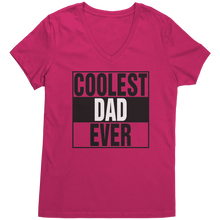 Load image into Gallery viewer, Coolest_Dad_Ever_Shirt_Dad_Vneck_Shirt_Dark_Fuchsia_Mockup.png