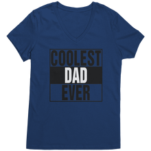 Load image into Gallery viewer, Coolest_Dad_Ever_Shirt_Dad_Vneck_Shirt_Deep_Royal_Mockup.png