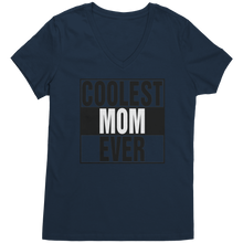 Load image into Gallery viewer, Coolest_Mom_Ever_Shirt_Mom_Vneck_Shirt_New_Navy_Mockup.png