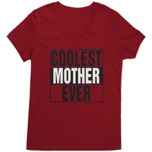 Load image into Gallery viewer, Coolest_Mother_Ever_Shirt_Mother_Vneck__Classic_Red_Mockup.png