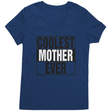 Load image into Gallery viewer, Coolest_Mother_Ever_Shirt_Mother_Vneck__Deep_Royal_Mockup.png