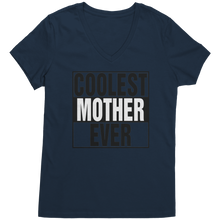 Load image into Gallery viewer, Coolest_Mother_Ever_Shirt_Mother_Vneck__New_Navy_Mockup.png