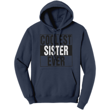Load image into Gallery viewer, Coolest_Sister_Hoodie_Sister_Sweater_W_Navy_Front_Mockup.png