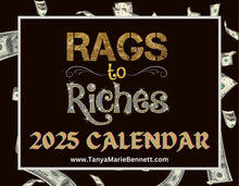 Load image into Gallery viewer, Rags to Riches 2025 Calendar Printable Planner, Digital Calendar 2025, Wall Calendar PDF Editable Calendar, Monthly Planner, Digital Planner