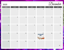 Load image into Gallery viewer, Rags to Riches 2025 Calendar Printable Planner, Digital Calendar 2025, Wall Calendar PDF Editable Calendar, Monthly Planner, Digital Planner