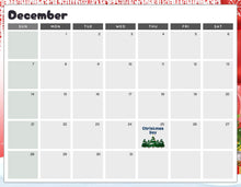 Load image into Gallery viewer, 2025 Calendar, Birthday Calendar Printable Planner, Editable Calendar 2025 Printable Calendar Digital Planner Digital Download Birthday Gift