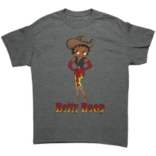 Load image into Gallery viewer, Cowgirl_Shirt_Betty_Boop_T-Shirt_Betty_Graphite_Heather_Front_Mockup.png