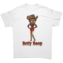 Load image into Gallery viewer, Cowgirl_Shirt_Betty_Boop_T-Shirt_Betty_White_Front_Mockup.png