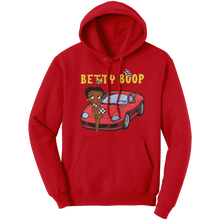 Load image into Gallery viewer, Cute_Betty_Boop_Hoodie_Drag_Racing_Shir_Red_Front_Mockup.png