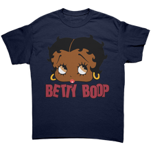 Load image into Gallery viewer, Cute_Betty_Boop_T-Shirt_for_Women_Retro_Navy_Front_Mockup.png