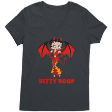 Load image into Gallery viewer, Cute Betty Boop Womens Vneck Betty Boop Halloween Vneck, Halloween Gift For Her Halloween Party Tee Halloween Costume, Funny Halloween Vneck