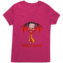 Load image into Gallery viewer, Cute Betty Boop Womens Vneck Betty Boop Halloween Vneck, Halloween Gift For Her Halloween Party Tee Halloween Costume, Funny Halloween Vneck