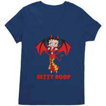 Load image into Gallery viewer, Cute Betty Boop Womens Vneck Betty Boop Halloween Vneck, Halloween Gift For Her Halloween Party Tee Halloween Costume, Funny Halloween Vneck