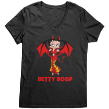 Load image into Gallery viewer, Cute Betty Boop Womens Vneck Betty Boop Halloween Vneck, Halloween Gift For Her Halloween Party Tee Halloween Costume, Funny Halloween Vneck