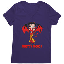 Load image into Gallery viewer, Cute Betty Boop Womens Vneck Betty Boop Halloween Vneck, Halloween Gift For Her Halloween Party Tee Halloween Costume, Funny Halloween Vneck