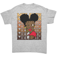 Load image into Gallery viewer, Cute_Black_Girl_Art_Shirt_Melanin_Shirt_Ash_Grey_Front_Mockup.png