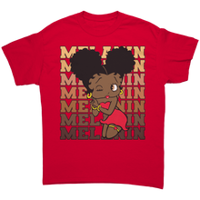 Load image into Gallery viewer, Cute_Black_Girl_Art_Shirt_Melanin_Shirt_Red_Front_Mockup.png