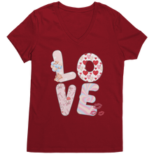 Load image into Gallery viewer, Cute_Love_Vneck__Love_Shirt_Love_Tshir_Classic_Red_Mockup.png
