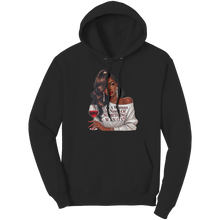 Load image into Gallery viewer, Cute_Valentine_Womens_Hoodie_Woman_In_N_Black_Front_Mockup.png