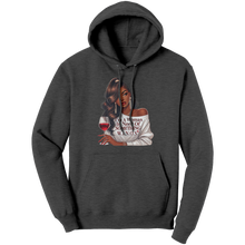 Load image into Gallery viewer, Cute_Valentine_Womens_Hoodie_Woman_In_N_Dark_Heather_Front_Mockup.png