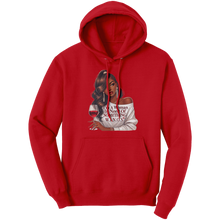 Load image into Gallery viewer, Cute_Valentine_Womens_Hoodie_Woman_In_N_Red_Front_Mockup.png