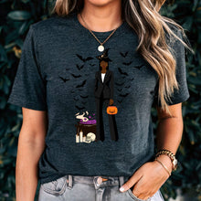 Load image into Gallery viewer, Comfort Colors Fashionable Halloween Shirt For Black Girl Halloween Shirt Gift For Spooky Season Shirt Black Girl Magic Retro Halloween Gift
