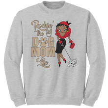 Load image into Gallery viewer, Dog_Mom_Sweatshirt_Rocking_The_Dog_Mom__Ash_Mockup.png
