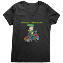 Load image into Gallery viewer, Dressed_To_Shamrock_Vneck_Betty_Boop_Sh_Jet_Black_Mockup.png