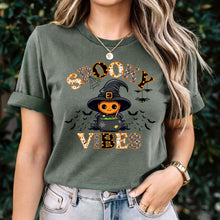 Load image into Gallery viewer, Comfort Colors Spooky Vibes Shirt, Spooky Season Shirt, Cute Halloween Shirt, Halloween Gift, Halloween Pumpkin Shirt, Trick or Treat Shirt