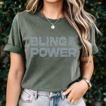 Load image into Gallery viewer, Bling Is My Power Shirt, Rhinestone Shirt, Rhinestones Tshirt, Bling T shirt, Womens Clothing, Birthday Gift For Her, Women Empowerment