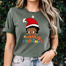 Load image into Gallery viewer, Betty Boop Shirt, Merry Christmas Shirt, Betty Boop Christmas Tshirt, Christmas Gift, Winter Shirt, Cute Holiday Tee, Cute Christmas Shirt