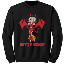 Load image into Gallery viewer, Funny Halloween Sweatshirt, Cute Betty Boop Womens Sweatshirt, Spooky Season Sweatshirt, Halloween Gift For Her Cute Devil Halloween Costume