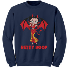 Load image into Gallery viewer, Funny Halloween Sweatshirt, Cute Betty Boop Womens Sweatshirt, Spooky Season Sweatshirt, Halloween Gift For Her Cute Devil Halloween Costume