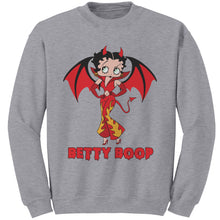 Load image into Gallery viewer, Funny Halloween Sweatshirt, Cute Betty Boop Womens Sweatshirt, Spooky Season Sweatshirt, Halloween Gift For Her Cute Devil Halloween Costume