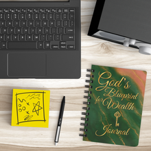 Load image into Gallery viewer, Gods_Blueprint_for_Wealth_Spiral_Notebo_SB_Lifestyle_Mockup.png
