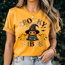 Load image into Gallery viewer, Comfort Colors Spooky Vibes Shirt, Spooky Season Shirt, Cute Halloween Shirt, Halloween Gift, Halloween Pumpkin Shirt, Trick or Treat Shirt