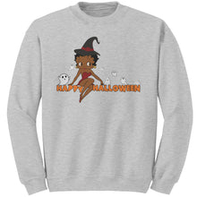 Load image into Gallery viewer, Happy Halloween Sweatshirt, Betty Boop Halloween Sweatshirt Spooky Season Sweatshirt Funny Halloween Gift For Her Halloween Party Sweatshirt