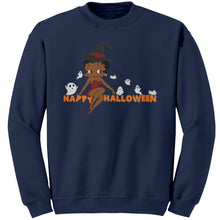 Load image into Gallery viewer, Happy Halloween Sweatshirt, Betty Boop Halloween Sweatshirt Spooky Season Sweatshirt Funny Halloween Gift For Her Halloween Party Sweatshirt