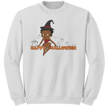 Load image into Gallery viewer, Happy Halloween Sweatshirt, Betty Boop Halloween Sweatshirt Spooky Season Sweatshirt Funny Halloween Gift For Her Halloween Party Sweatshirt