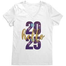 Load image into Gallery viewer, Happy New Year Vneck For Womens New Year Hello 2025 Shirt, New Year Design Shirt, New Year Family Shirt, Christmas Shirt, Christmas Gift