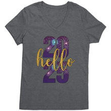 Load image into Gallery viewer, Happy New Year Vneck For Womens New Year Hello 2025 Shirt, New Year Design Shirt, New Year Family Shirt, Christmas Shirt, Christmas Gift