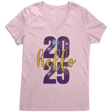 Load image into Gallery viewer, Happy New Year Vneck For Womens New Year Hello 2025 Shirt, New Year Design Shirt, New Year Family Shirt, Christmas Shirt, Christmas Gift