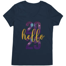 Load image into Gallery viewer, Happy New Year Vneck For Womens New Year Hello 2025 Shirt, New Year Design Shirt, New Year Family Shirt, Christmas Shirt, Christmas Gift